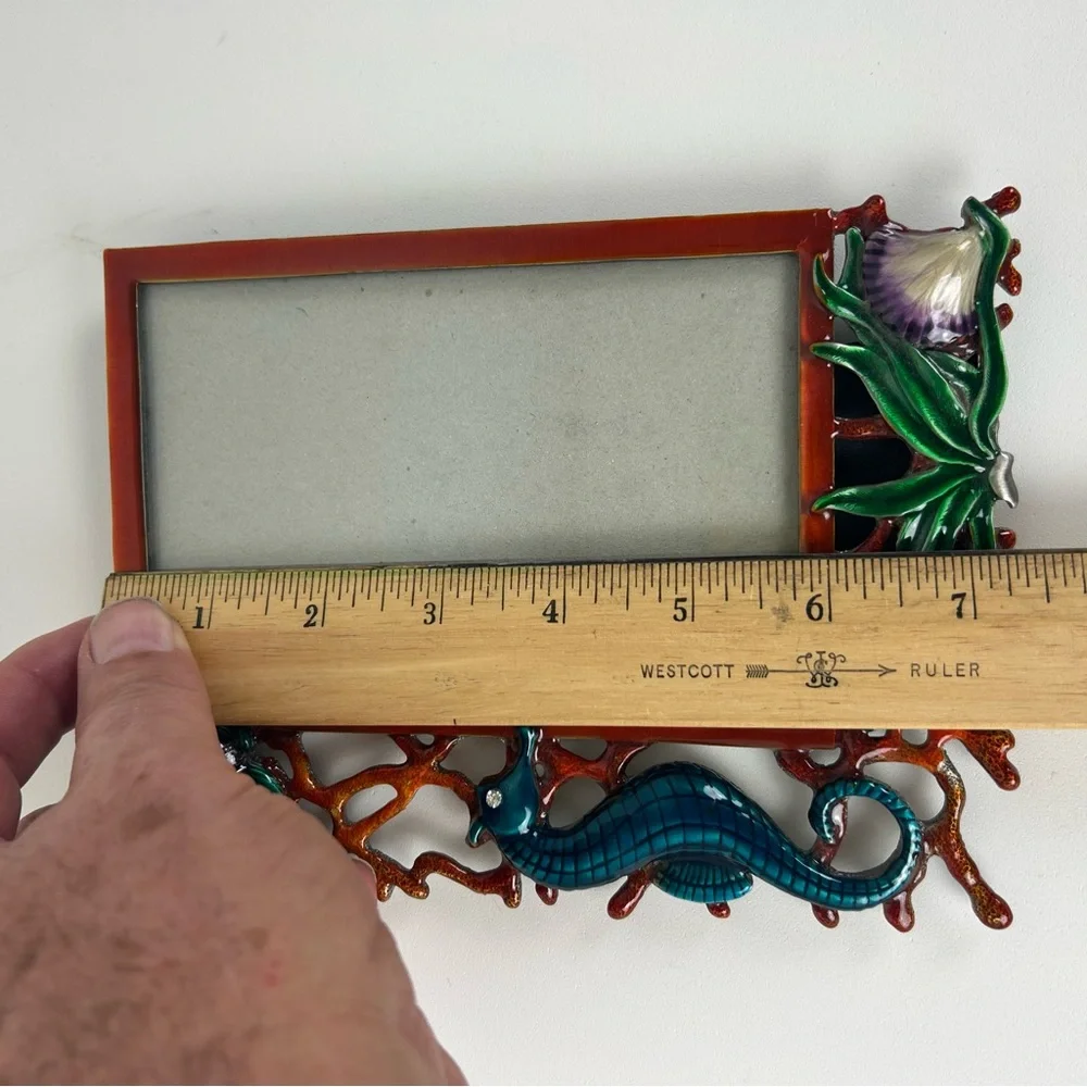 VTG NOS 'Mistco' Colorful Enamel sea animals on Pewter or Metal Picture Frame